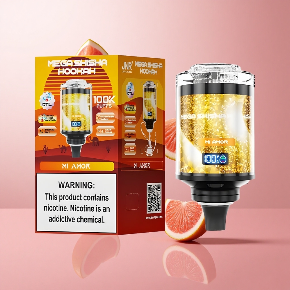 JNR Mega Shicha Hookah 100K Mi Amor Écran Intelligent et Flux d\'Air Réglable wholesale Suisse