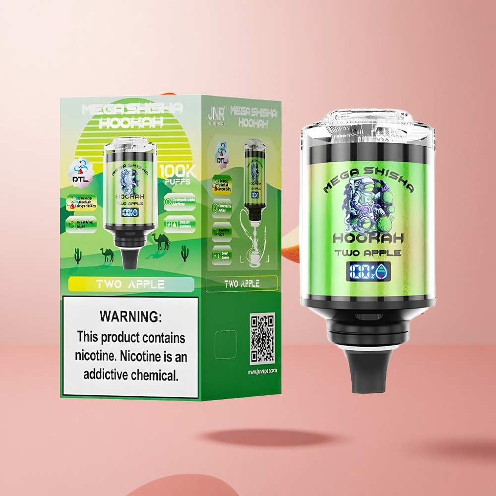 JNR Mega Shisha Hookah 100K 60ml Capacité d\'E-Liquide Pomme wholesale Suisse