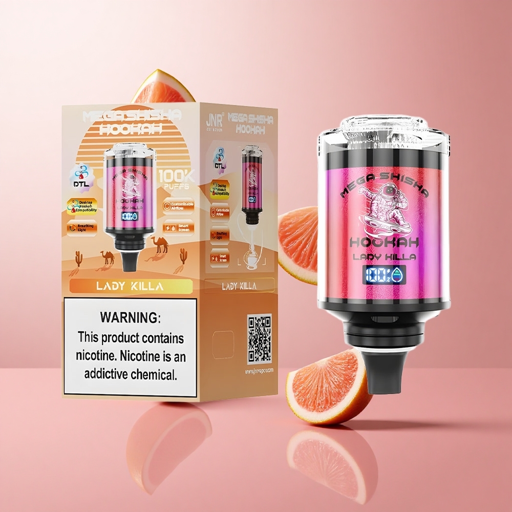 JNR Mega Shisha Hookah 100K Lady Killa 100000 Puffs écran intelligent wholesale Suisse