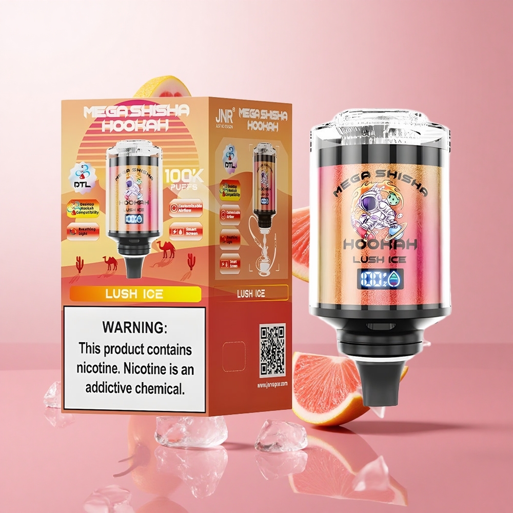 JNR Mega Shisha Hookah 100K Lush Ice (Glace Exquise) 60ml Capacité 2200mAh wholesale Suisse