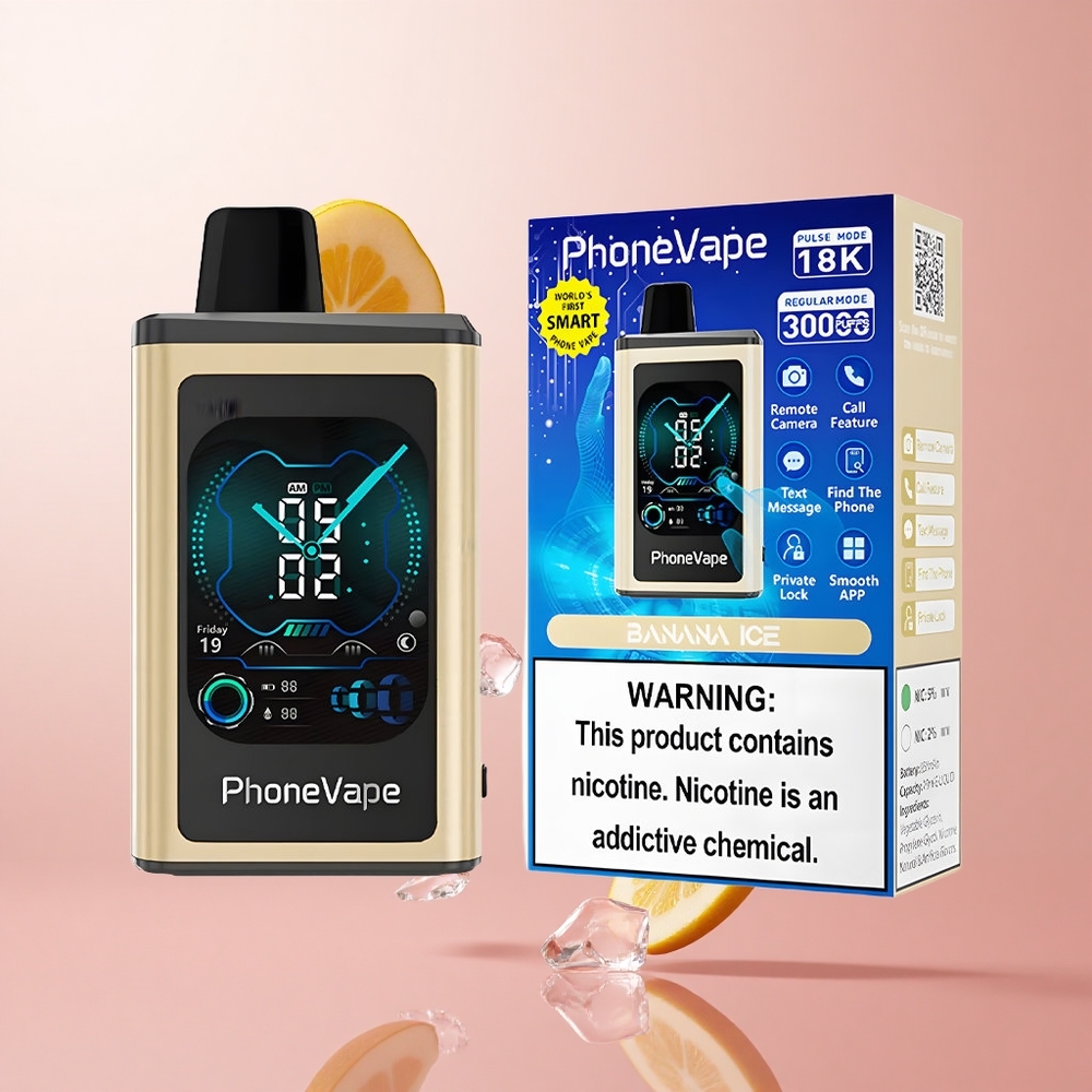 JNR PhoneVape 30000 Puffs Banana Glace App Contrôlé wholesale Suisse