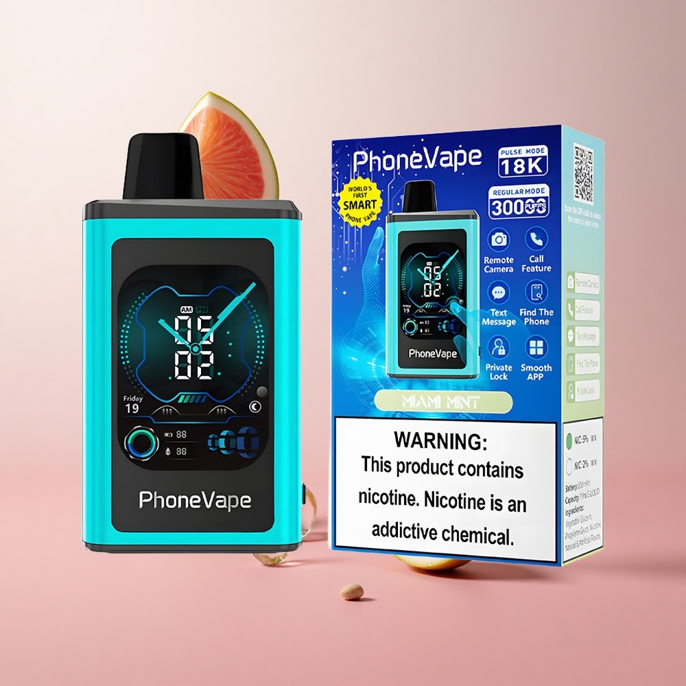 JNR PhoneVape 30000 Puffs Menthe de Miami Batterie Rechargeable 850mAh Type-C wholesale Suisse