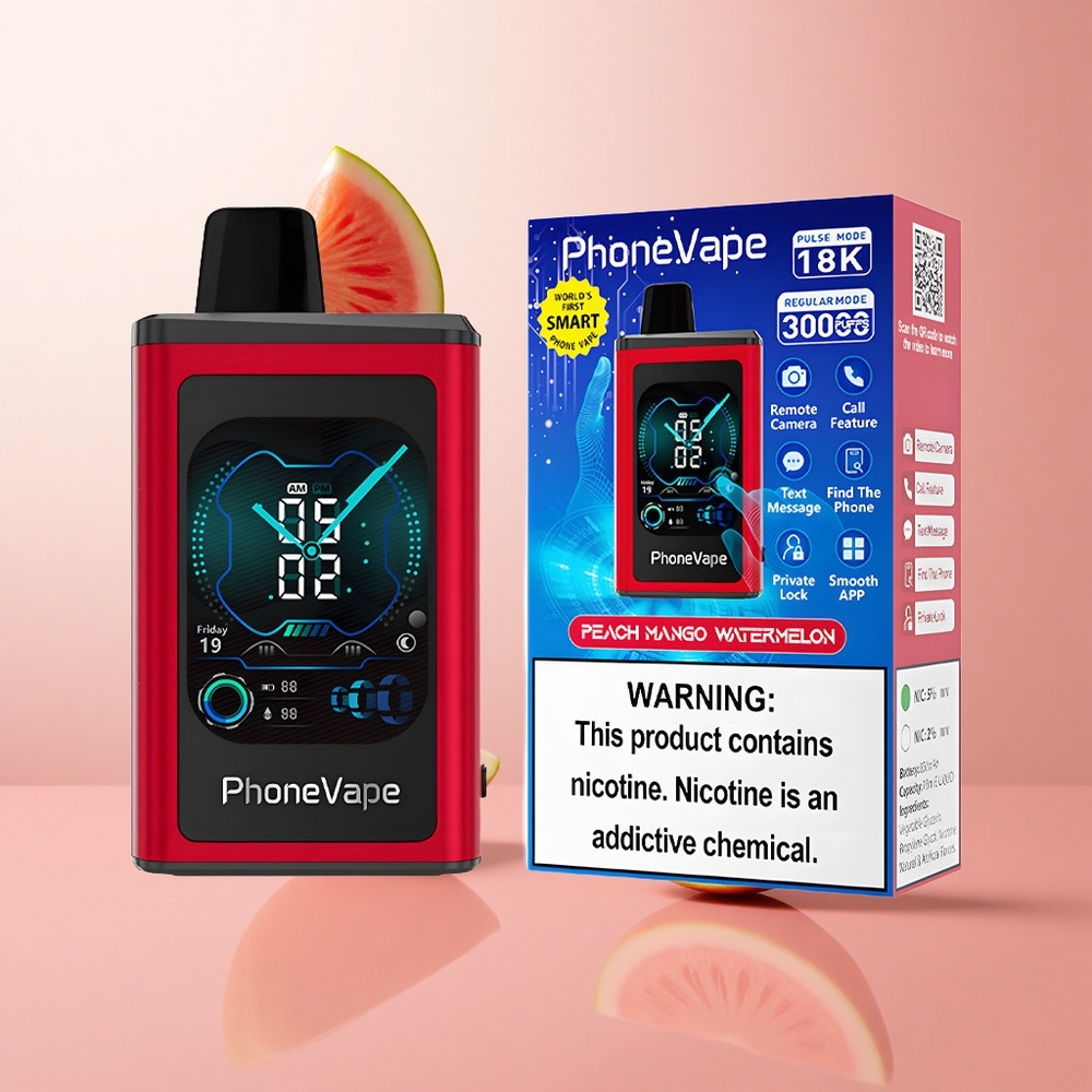 JNR PhoneVape 30000 Puffs Pêche Mangue Pastèque App Contrôlé écran Complet wholesale Suisse