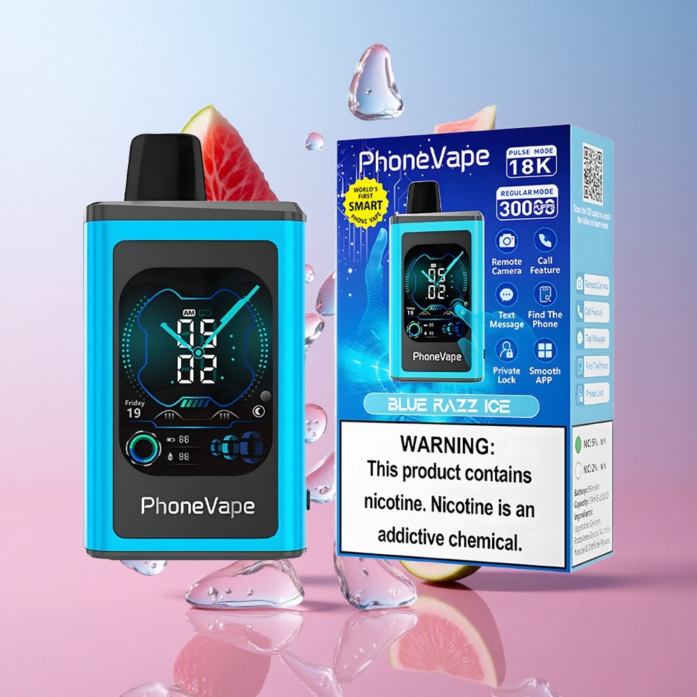 JNR PhoneVape 30000 Puffs Vape Jetable Blue Razz Ice Batterie Rechargeable 850mAh wholesale Suisse