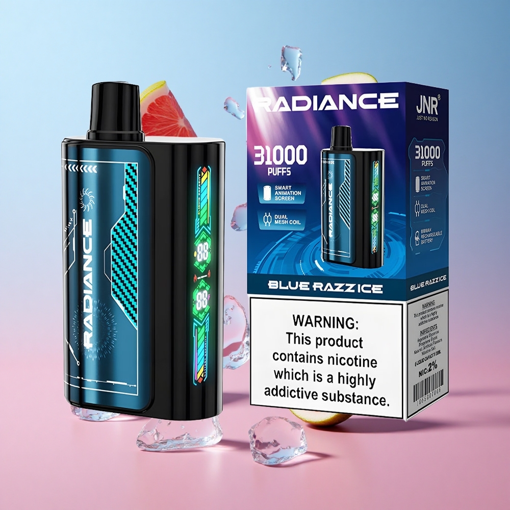 JNR Radiance 31000 Puffs Vape Jetable Bleu Framboise Glacée 28ml E-liquide wholesale Suisse