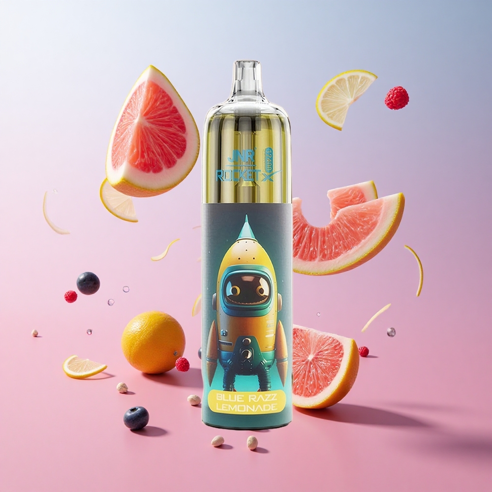 JNR Rocket-X 12400 Puffs Vape Jetable Bleu Framboise Citronnée avec éclairage RGB et recharge Type-C wholesale Suisse