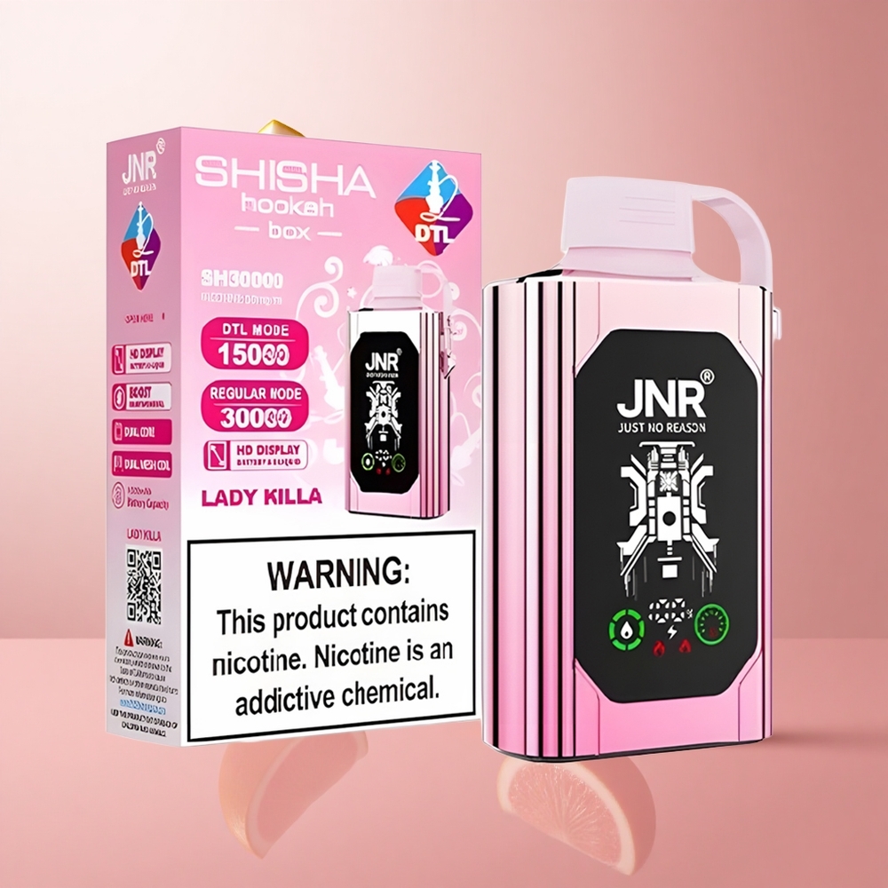 JNR Shisha Hookah Box 20500 Puffs Vape Jetable Lady Killa 25ml HD Display Dual Mesh Coil wholesale Suisse