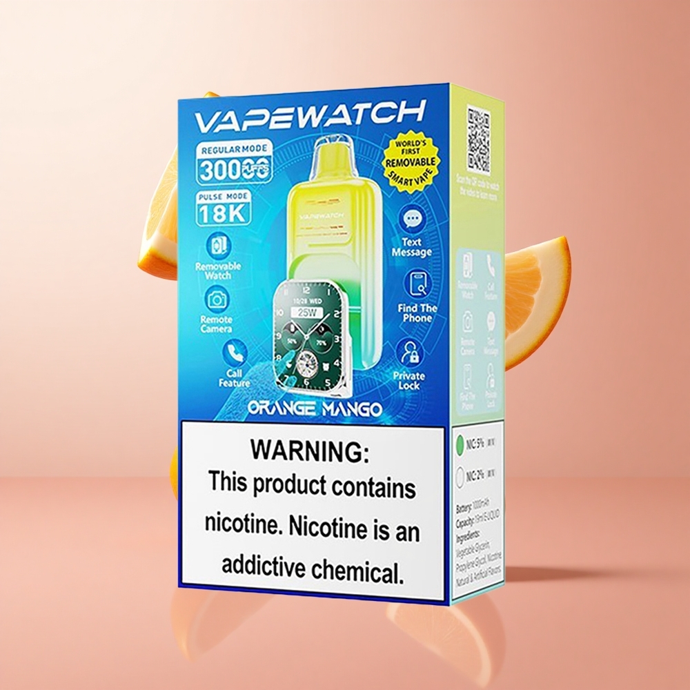 JNR Vape Watch 30000 Puffs Orange Mangue 19mL Dual Mesh Coil wholesale Suisse