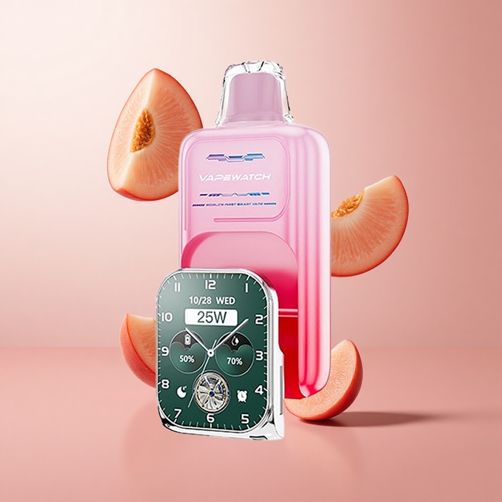 JNR Vape Watch 30000 Puffs Pêche Géorgienne Mode Régulier: 30000 Puffs Dual Mesh Coil wholesale Suisse