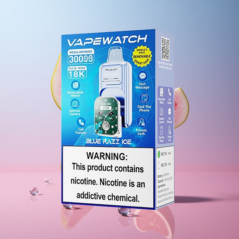 JNR Vape Watch 30000 Puffs Vape Jetable Bleu Framboise Glacée 19mL 5% Nicotine wholesale Suisse