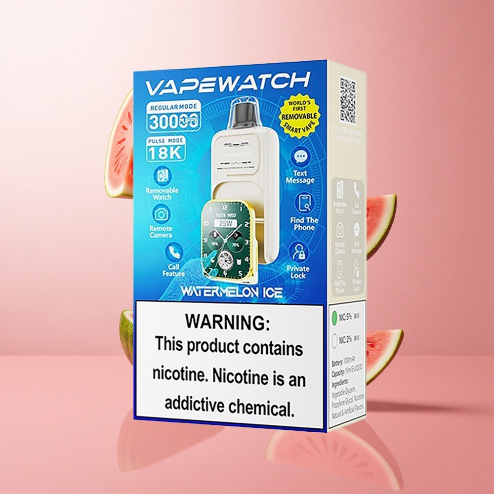 JNR Vape Watch 30000 Puffs Vape Jetable Pastèque Glacée 19mL 5% Nicotine wholesale Suisse