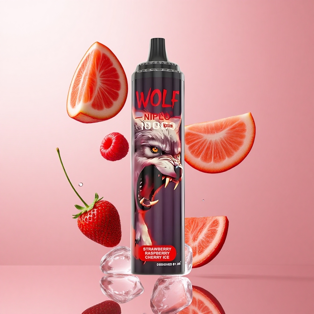 JNR Wolf Niplo 10000 Puffs Fraise Framboise Cerise Glacée 20ml 0%/2%/5% Nicotine wholesale Suisse