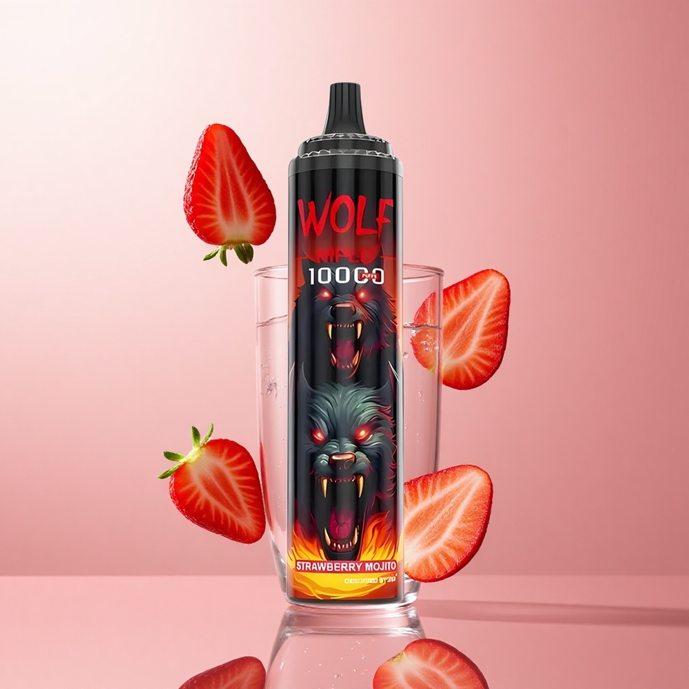 JNR Wolf Niplo 10000 Puffs Fraise Mojito 20ml 0%/2%/5% Nicotine wholesale Suisse