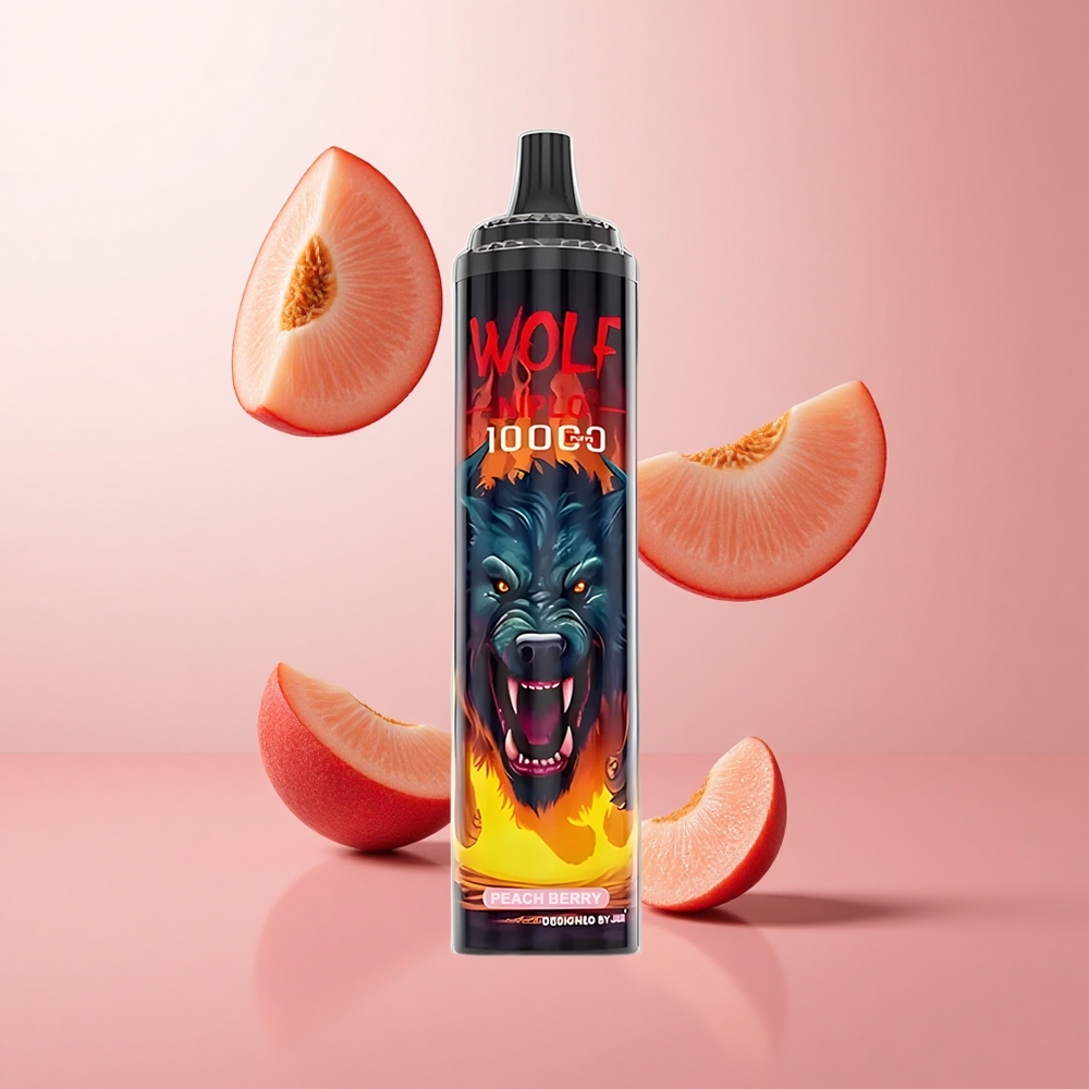 JNR Wolf Niplo 10000 Puffs Pêche Baie 20ml 1.0 Ohm wholesale Suisse